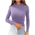 thumbnail image 1 of Pisexur Pull Col Roulé pour Femmes Couleur Unie Pulls Courts pour Femmes Tunique Pull Tricoté pour Femmes Décontracté Manches Longues Pulls d'Automne Pull Col Rond Hauts, 1 of 5