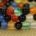 thumbnail image 4 of Bracelet Extensible Unisexe en Perles Rondes de 6 mm en Pierre Précieuse d'Agate Multicolore Naturelle 7 Pouces, 4 of 5