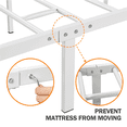 thumbnail image 3 of Yaheetech Simple Metal Platform Bed with Headboard and Footboard, Queen, White, 3 of 8