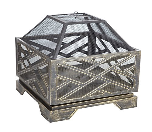 Fire Sense Catalano Square Fire Pit, Bronze