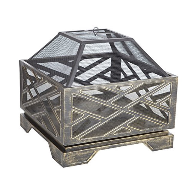 Fire Sense Catalano Square Fire Pit, Bronze