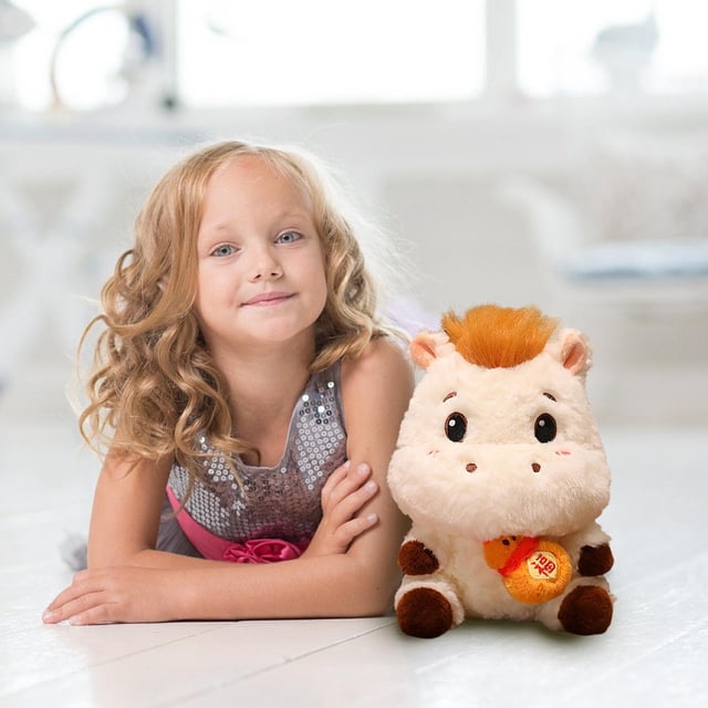 QTOCIO Peluches de Cheval pour Poupée pour Accompagner le Sommeil Cadeau 32 cm