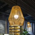 thumbnail image 4 of Rope Woven Hanging Lamp Shade Light Shade Sturdy Retro Ceiling Lantern Cover Khaki, 4 of 4