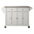 thumbnail image 1 of Pemberly Row Traditional Wood/Stainless Steel Top Kitchen Cart in White, 1 of 6