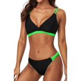 thumbnail image 1 of Charmo Women Triangle Bikini Set Self-tied Back Bathing Suits High Cut 2 Piece Swimsuits, 1 of 5