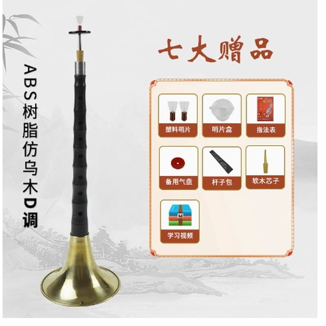 Shisuyan 1 Ensemble Suona Instrument de Musique Chinois Traditionnel Suona Haute Résistance Instrument à Vent Folklorique pour Débutant Instrument Chinois avec Embouchures