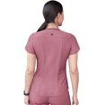 thumbnail image 2 of Adar Pro Heather Sarraus pour Femmes - Haut de Sarrau Moderne à Col en V - P7002H - Heather Wine - 2X, 2 of 7