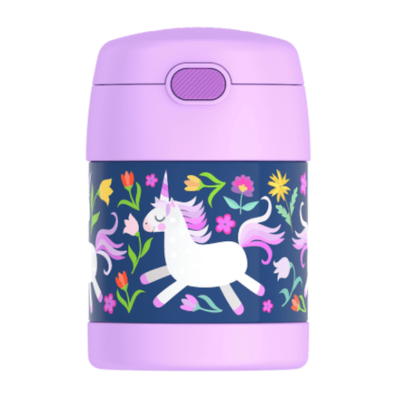 Thermos FUNtainer Pot Alimentaire de 10 oz – Motif Licorne et Fleurs