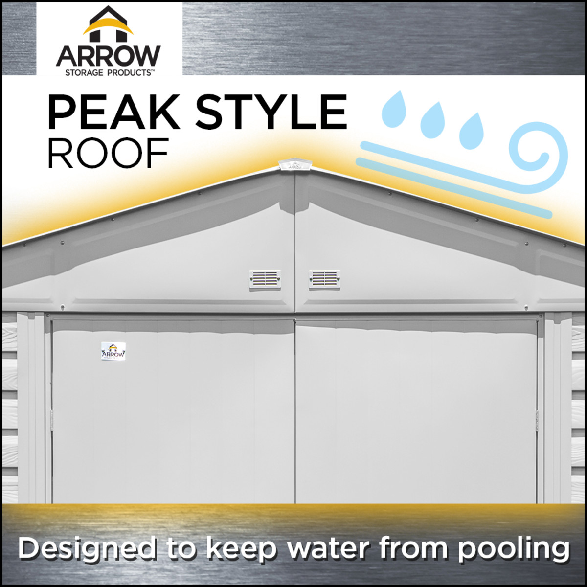 Arrow Select 8 x 8 x 8 ft Blue Grey Steel Storage Shed
