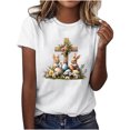 thumbnail image 2 of Weiqiqre Womens Shirts Happy Easter T Shirt Easter Bunny Shirt Cute Rabbit Graphic Tee Gift Spring Tees Tops, 2 of 4