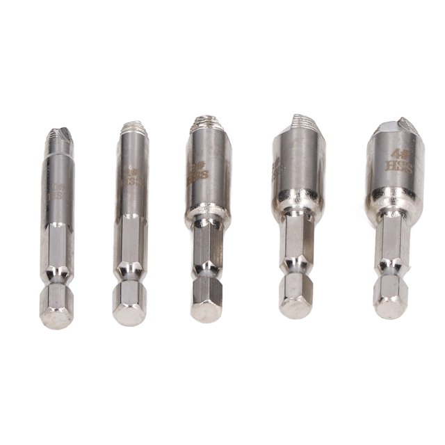 Screw Extractor, Longer Service Life Nickel Plated High Speed Steel Remover 1/4in Hex Shank for Drill Bit