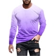 thumbnail image 2 of Meichang T-Shirt à Manches Longues pour Homme en Coton, T-Shirts Graphiques pour Homme Décontractés à Imprimé Dégradé 3D, T-Shirts Fantaisie à Col Rond Confortables à Manches Longues pour Homme, 2 of 5