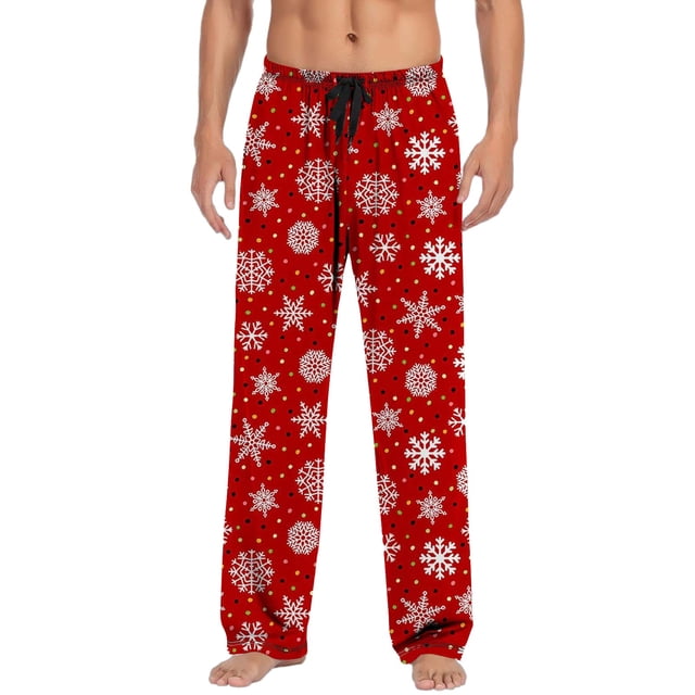 Kcodviy Christmas Mens Casual Pants Sock Pajama Pants with Drawstring Men's Workout & Training Pants and Pockets