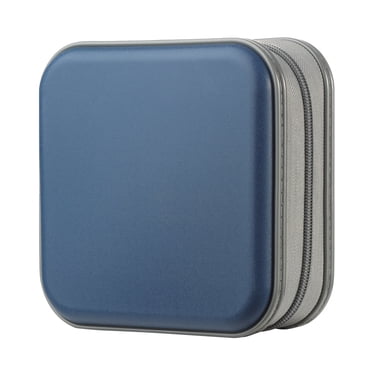 Étui DVD, Étui de Rangement Rigide en Plastique Bleu Foncé pour CD, Capacité de 48, Porte-Disques Portefeuille