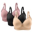 thumbnail image 2 of Bras for Women, 3PC Womans Solid Color Daily Bra Without Steel Ring Gathering Bras, 2 of 3