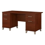 Kingfisher Lane 60" Modern Wood Computer Desk in Hansen Cherry