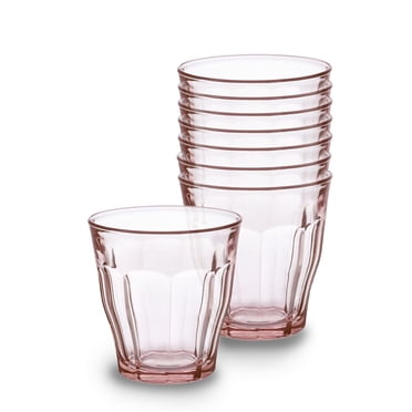 Duralex Picardie Gobelets Rose en Verre 250ml, Ensemble de 8