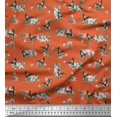 thumbnail image 1 of Soimoi polyester Crepe Fabric Leaves,White Floral & Hummingbird Printed Fabric 1 Yards 42 Inch Wide, 1 of 3