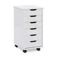 thumbnail image 1 of Craydon Six-Drawer Rolling Storage Cart, Whitewash, 1 of 8