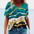 thumbnail image 2 of Birdeem T-Shirt à Col en V pour Femmes, Mode Décontractée, Grande Taille, Imprimé de Fleurs Pittoresques, 2 of 5