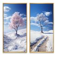 thumbnail image 2 of Designart "Snowy Tree gracefulness I" Snow Framed Wall Art Set Of 2 - White Landscapes Gallery Wall Frame Set For Home Decor, 2 of 6
