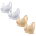 thumbnail image 1 of Timegard Bras for Women 4pc Plus Size Front Closure Full Coverage Support Breathable Comfy Wireless Bras, 1 of 2