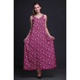 thumbnail image 3 of Bimba Robe Longue Maxi Imprimée en Rayonne à Bretelles Spaghetti Ajustables pour Femmes Boho-Moyen, 3 of 4