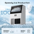 thumbnail image 3 of Coolake 200lbs/24H Commercial Ice Maker Machine with 50lbs Ice Storage,  Stainless Steel Under Counter ice Machine, Air Cooled, 115v, 3 of 7