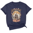 thumbnail image 4 of LUOGENLI T-shirts pour Femme pour Femmes T-Shirt Décontracté Imprimé à Col Rond Uni à Manches Courtes T-Shirt T-shirts pour Femmes T-Shirt Graphique Saint-Valentin Bleu Foncé S, 4 of 4