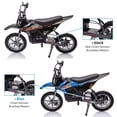 thumbnail image 4 of EDTara 36V Electric Dirt Bike for Kids, Ride on Motorcycle 500W Brushed Motor Variable Speed to 15.5MPH with LED Headlight, Leather Seat,Chain-Driven for Teens Max Load 175lbs, 4 of 6