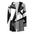 thumbnail image 5 of Ladies Long Cardigans Light Weight, Summer Open Front Cardigan Long Sleeve Casual Floral Printed Coat with Pockets Gray M, 5 of 5