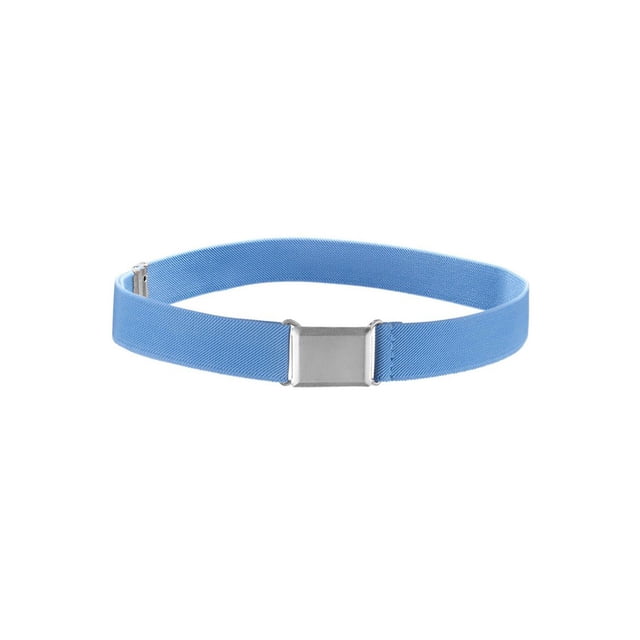 1 Ensemble Ceinture Élastique Simple pour Enfants Garçons Boucle Ajustable Taille Extensible Réutilisable Lavable Jeans Accessoires de Vêtements Bleu Clair