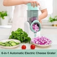 thumbnail image 2 of Upgraded Electric Cheese Shredder, Automatic Cheese Grater Electric with 6 Interchangeable Blades, 6 in 1 Electric Cheese Grater for Cheese, Fruits, and Vegetables, 2 of 7
