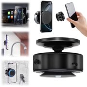 Estbridge AI Electric Vacuum Magnetic Phone Holder  2025 Upgraded Suction Cup Phone Mount  Adjustable Magnetic Suction Phone Holder Mount for Car  Strong Magnetic Car Phone Holder for All