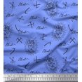 thumbnail image 1 of Soimoi Blue Poly Georgette Fabric Hardware Tools & Text Print Sewing Fabric Yard 52 Inch Wide, 1 of 5
