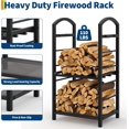 thumbnail image 1 of EastVita 30 Inch High Firewood Rack Outdoor, Indoor Log Storage Organizer, Black, 1 of 8