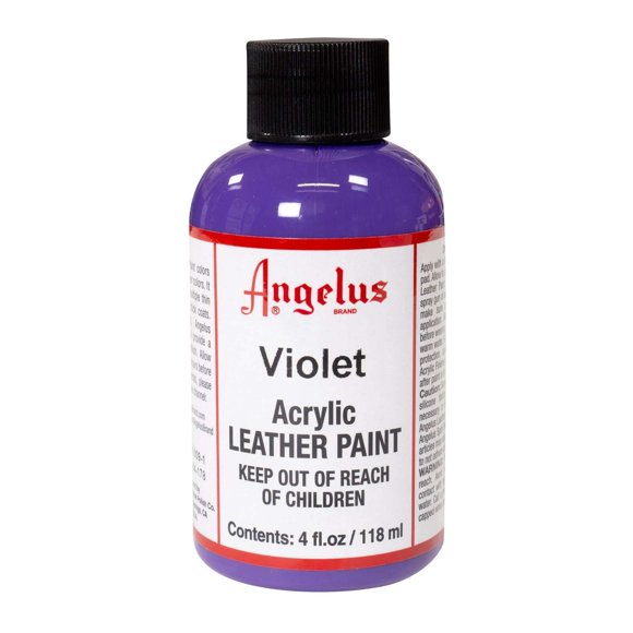 Angelus Peinture Acrylique pour Cuir 118 ml (4 Oz) Imperméable Peinture Flexible pour Espadrilles Chaussures Sacs Cuir Bricolage Artisanat, Violet