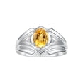 thumbnail image 1 of RYLOS Men's Rings 14K White Gold Rings Classic Designer Style 9X7MM Oval Gemstone &  Diamond Ring Citrine November Birthstone Rings For Men Size 11, 1 of 7