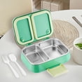 thumbnail image 1 of TIMIFIS Stainless Steel Lunch Boxs Transparent Stainless Steel Lunch Box for Office Workers and Students with Compartments for Lunch Boxes Heated Light Meal Boxes Two Compartment Lunch Box, 1 of 6