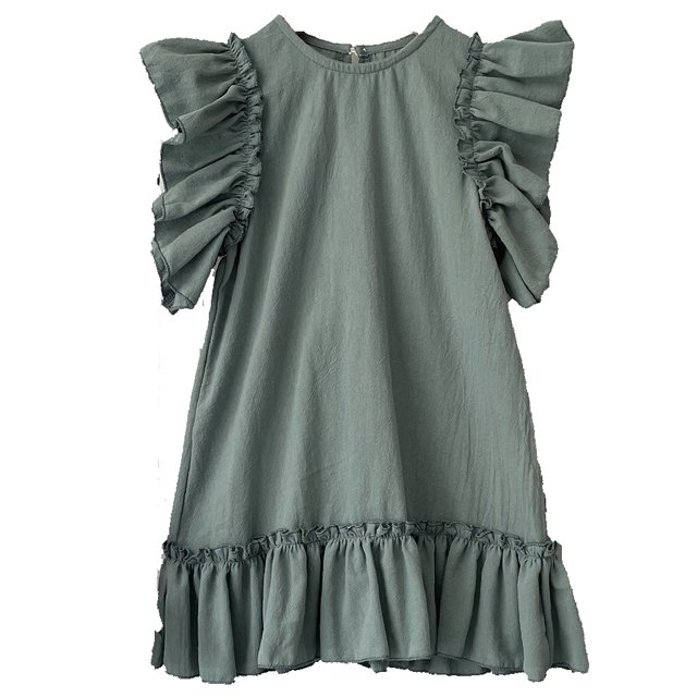 Qudderr Robes d'Été pour Enfants et Bébés pour Fille, Robe Décontractée Évasée à Volants, Robe Soleil pour Tout-Petit en Coton et Lin pour 6 Mois - 6 Ans