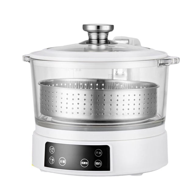 FLKWOP Low Carb Rice Cooker Low Sugar Digital Steamer, Intelligent Lifting Sugar Removal Rice Cooker, with Stainless Steel Steamer Tray, Touch Control, Automatic Drain Rice Steamer, 3 L