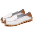 thumbnail image 4 of B91xZ Chaussures pour Femmes Largeur Grand Mocassins Plats à Enfiler, Blanc 7, 4 of 5