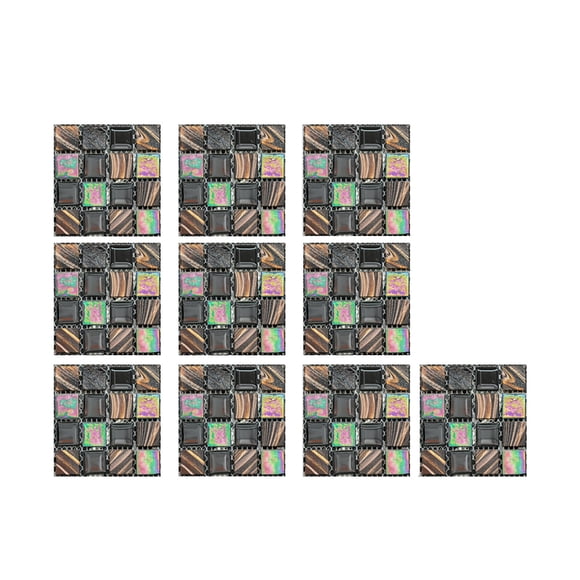 SDNall Peel and Stick Wall Tiles Tile Stickers Peel and Stick 10-Piece Crystal Tile Stickers Set, DIY Self-Adhesive Wall Decorations for Home Kitchen Wall Stickers