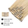 thumbnail image 4 of EASTIN 100% Remy Human Hair Clip in Human Hair Extensions Silky Straight Human Hair 7 Pcs 15 clips, 4 of 6
