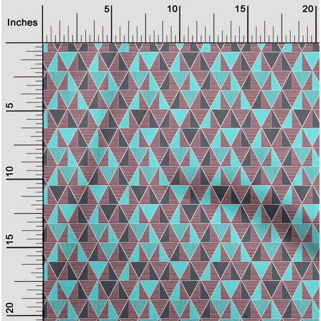 oneOone Cotton Silk Fabric Triangle Geometric Print Fabric By The Yard 42 Inch Wide