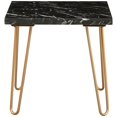 thumbnail image 3 of ACME Telestis Table d'Appoint Carré de 22 Pouces avec Dessus en Marbre, Noir et Or, 3 of 5
