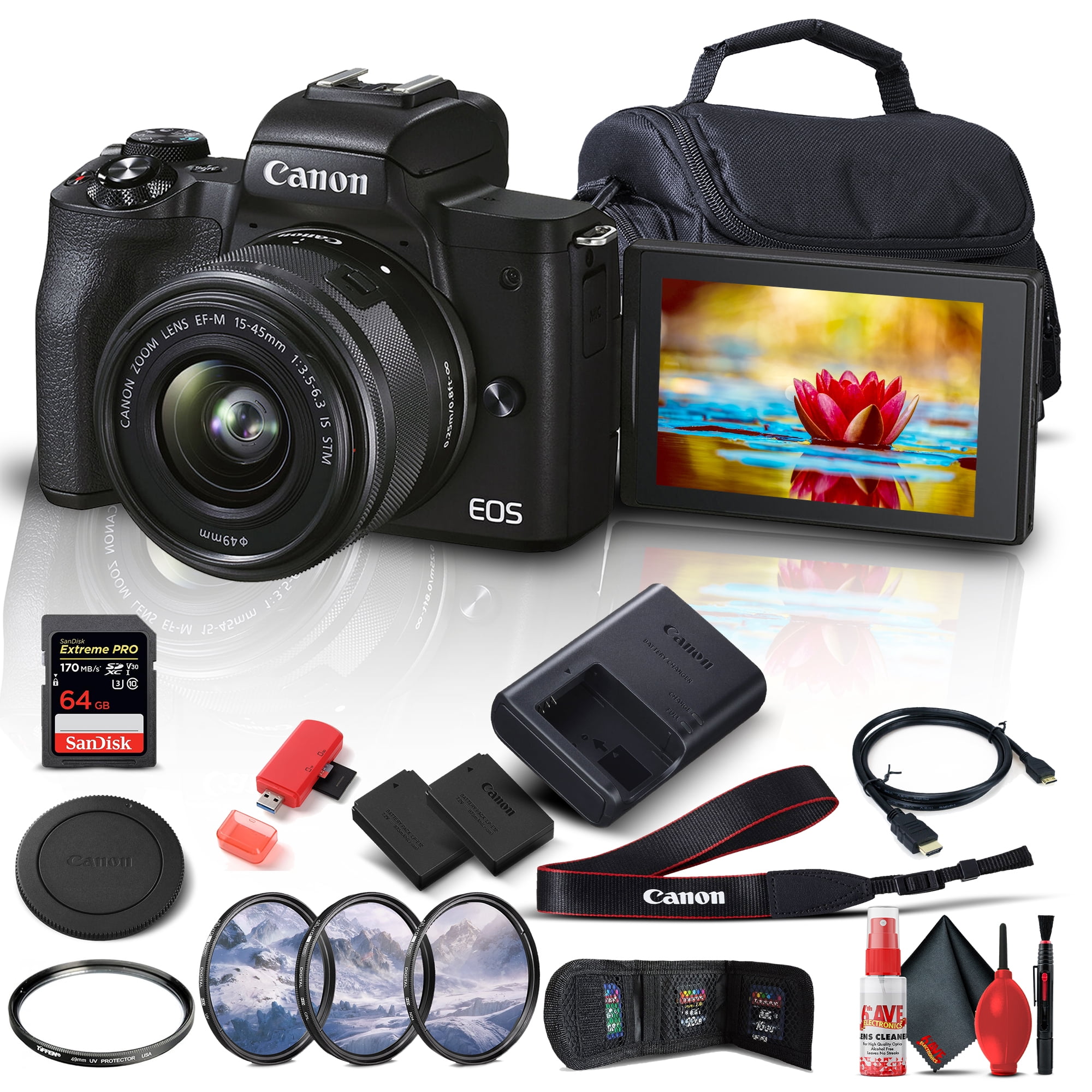 Canon EOS M50 Mark II Mirrorless Digital Camera with 15-45mm Lens