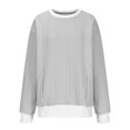 thumbnail image 5 of MeetoTime Chandails en Molleton à Col Rond pour Femmes Automne Manches Longues Pull-Over Surdimensionné avec Poches, 5 of 5