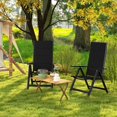 thumbnail image 2 of Costway 2 Pcs Chaise Pliante de Patio Chaises d'Extérieur avec Siège Rembourré, Dossier Réglable Noir, 2 of 10