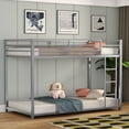 thumbnail image 4 of Gymax Twin Bunk Bed Twin Over Frame Platform W/ Guard Rails & Side Ladder Silver, 4 of 8